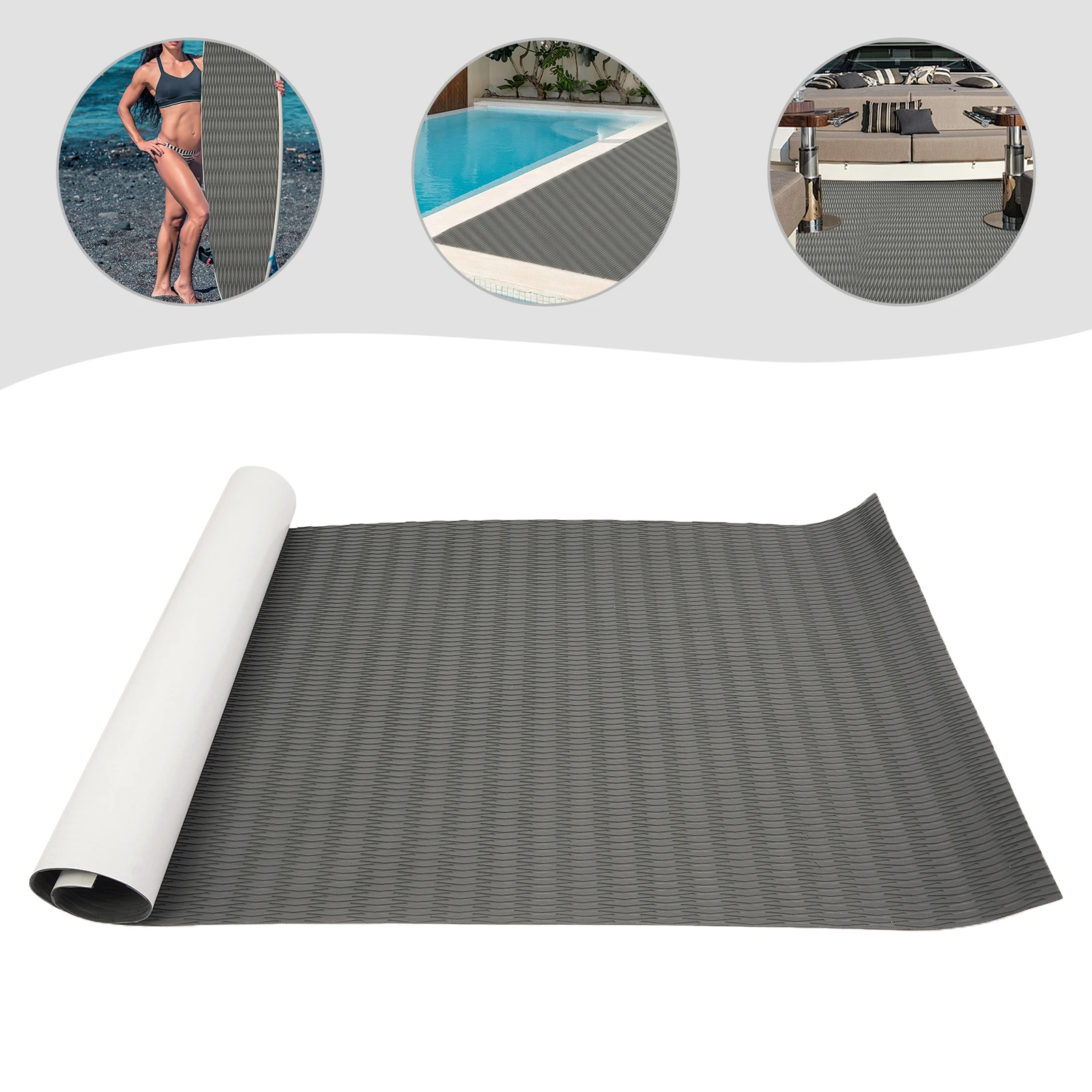 240x115cm Boat Flooring Mat Cuttable EVA Boat Floor Mat Anti-slip Self-Adhesive Boat Carpet EVA Foam Marine Flooring Mat