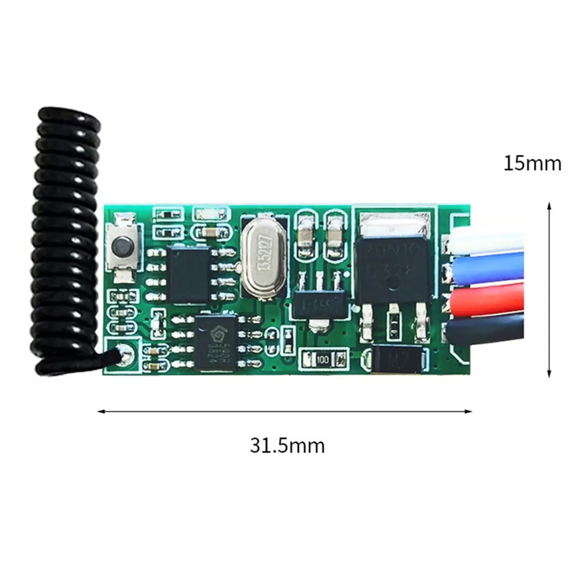 AT16 433MHz Wireless Remote Control Switch 2 Way 1 Channel DC 5V-24V 2A Mini Receiver for Lamps LED Lights Fans Etc 2 Way