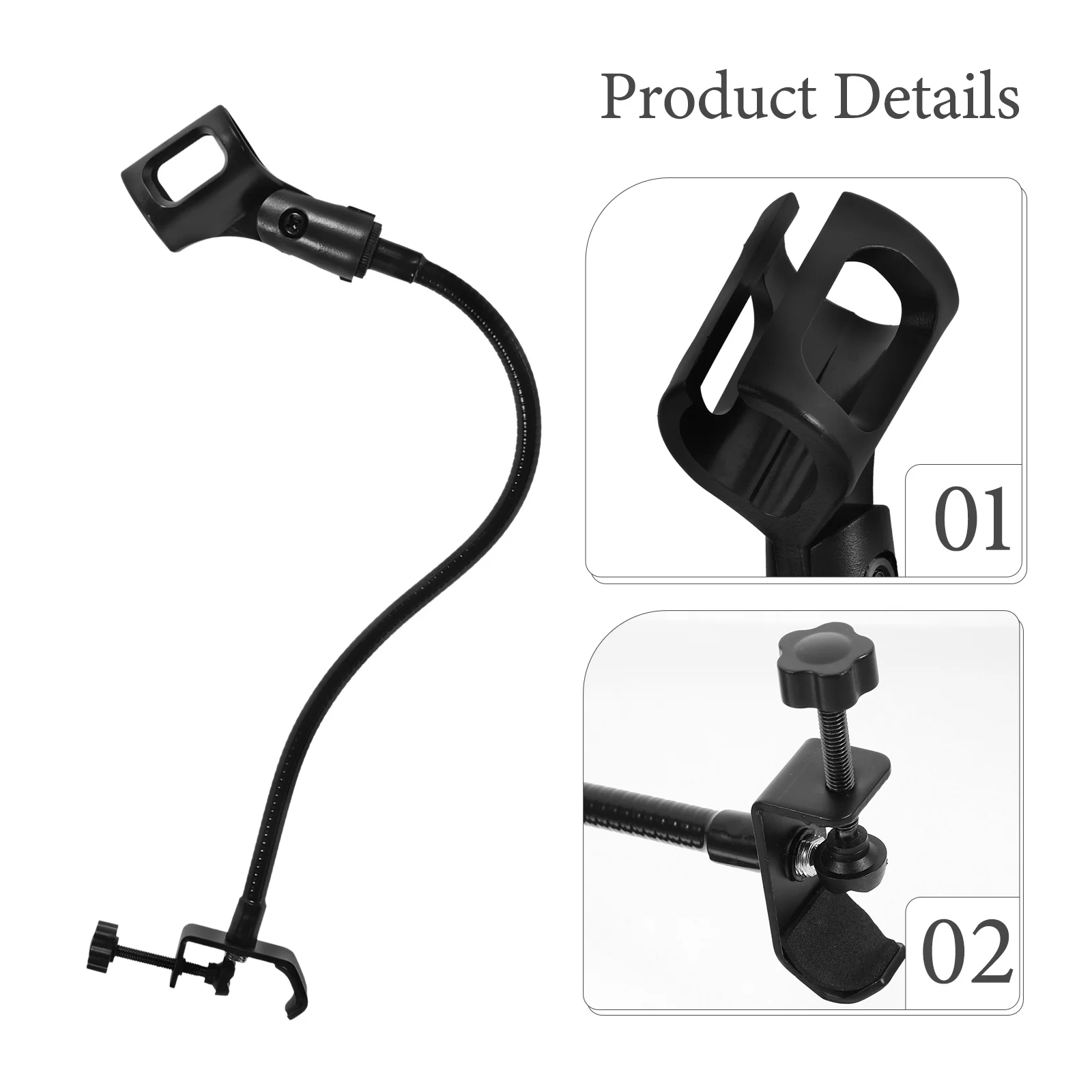 

1Set Adjustable Gooseneck Microphone Stand Universal Flexible Tube Mic Holder Rack for Video Live Streaming Podcast