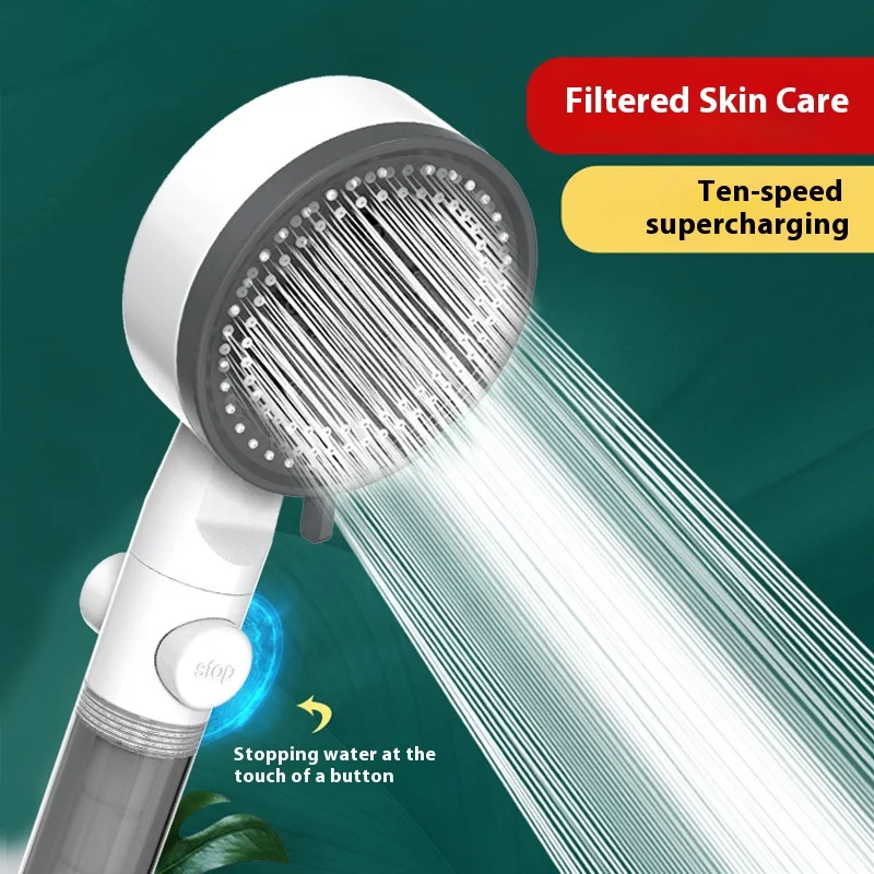 10 Mode Filter Shower Head,Adjustable High Pressure Water Saving Shower Handheld Showerhead,Bathroom Accessories