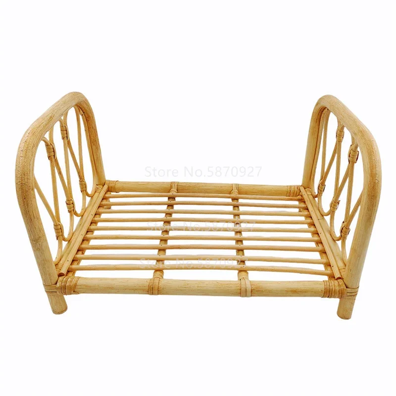 Newborn Photography Props Baby Photo Baby Bed Vintage Woven Rattan Basket Posing Bed Chair Sofa Photo Shoot Studio Accessori