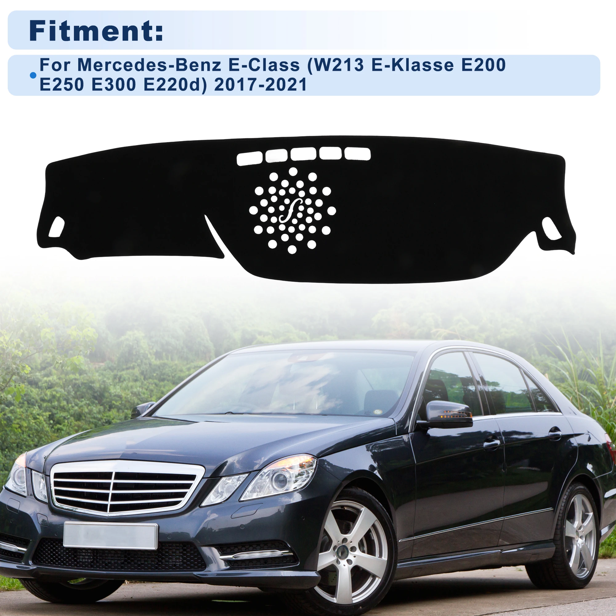 UXCELL Dash Cover for Mercedes-Benz E-Class（W213 E-Klasse E200 E250 E300 E220d）Black