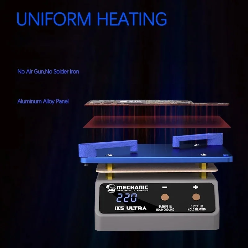 IX5 Ultra Universal Preheating Layering Platform for Motherboard Layering Tin Planting Glue Removal Heating Table Tool 110V 220V