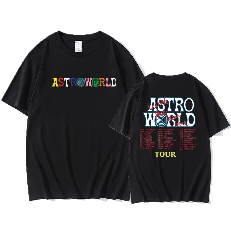 AstroWorld Tour Oversized T shirt men women1:1letter print T Shirts hip hop streetwear kanye west ASTROWORLD Tshirt