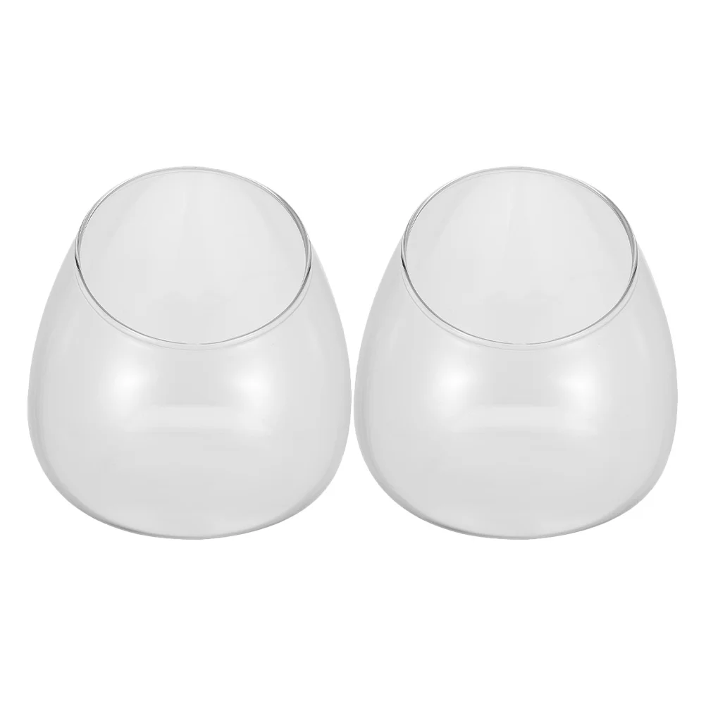 

2Pcs Transparent Glass Terrarium Vase Micro Landscape Container Succulent Plant Bottle Decorative Glass Bowls Small Bottle