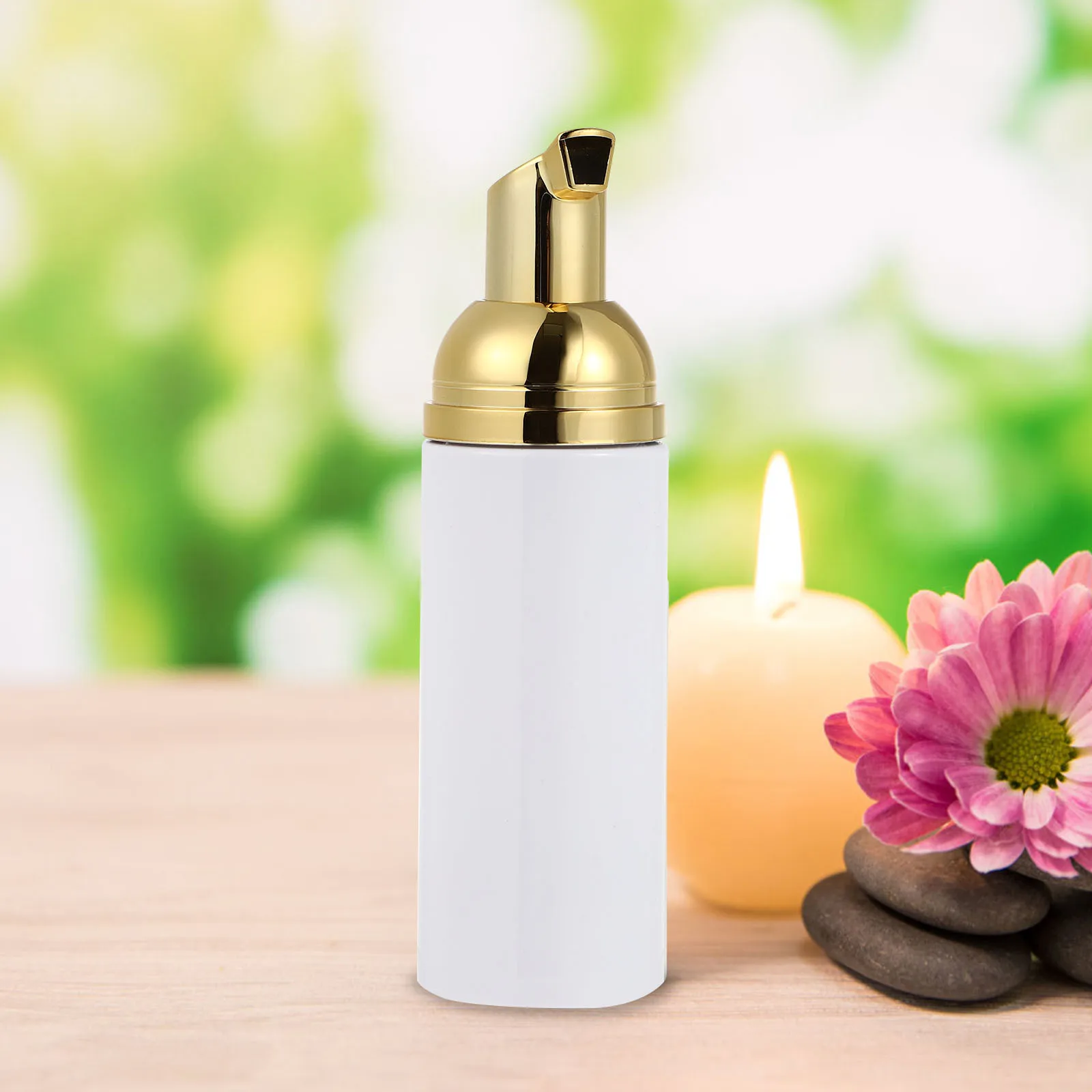 

6Pcs Empty Foam Bottle with Golden Pump Head Refillable Dispenser for Cosmetics Toiletries Liquid Soap Long Straw Efficient Use