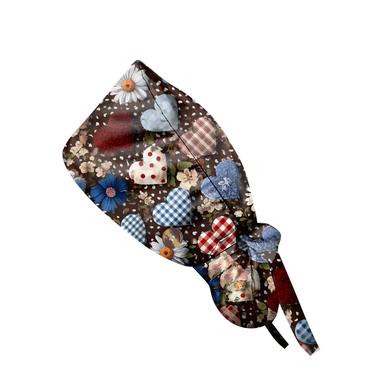 หมวกทำงานผมยาวลายการ์ตูนวันวาเลนไทน์ หมวกทำงานปรับได้ หมวกสำหรับร้านเสริมสวย หมวกพยาบาล หมวกผ่าตัดสำหรับผู้หญิง หมวกสครับ