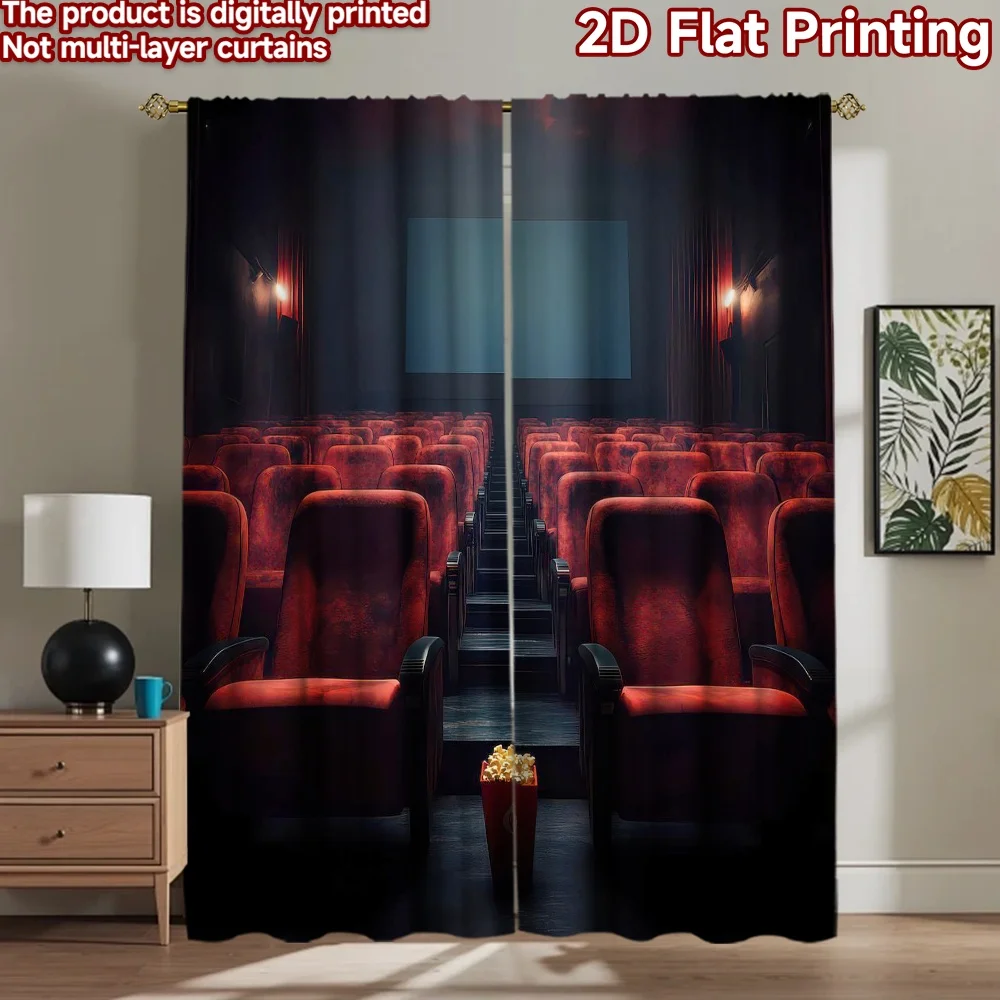 

1pc 2D flat Photography Backdrop Popular Background cloth Empty Movie Theatre 100% Polyester Festive Wall Decor for Suitable for