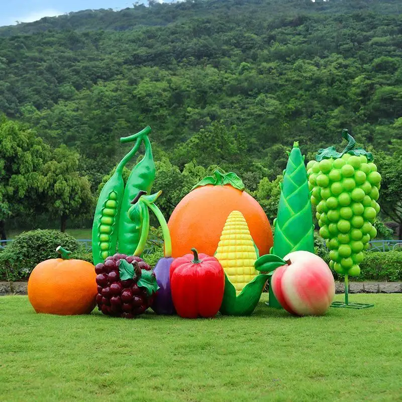 Fruit and vegetable ornaments Rural revitalization Landscape ornaments Outdoor farm picking garden Simulation grape harvest