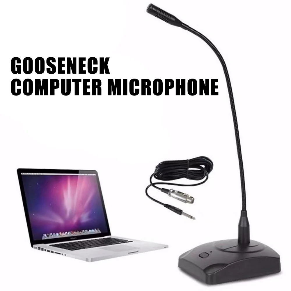 Condenser microphone Conference and speech desktop wired capacitive gooseneck microphones suitable for devices with 3m cable