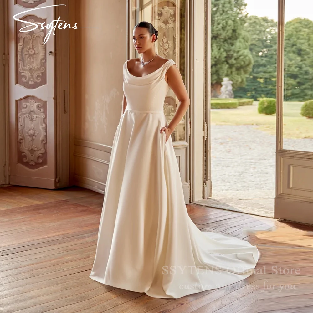 

SSYTENS винтажные классические свадебные платья цвета слоновой кости Robe De Mariage женское платье невесты с открытыми плечами свадебные платья невесты по индивидуальному заказу