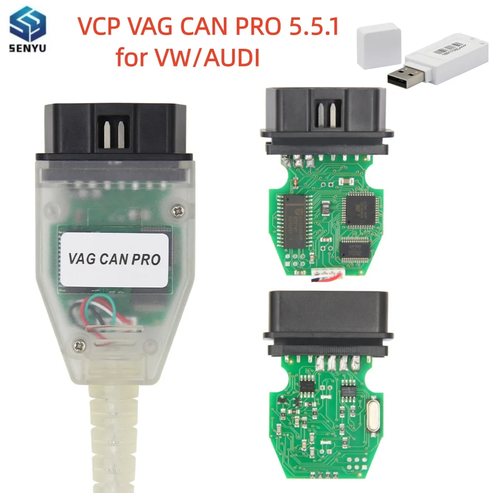 VCP VAG CAN PRO 5.5.1 K-Line for VW for AUDI OBD2 Car Diagnostic Tool FTDI VCP CAN PRO Scanner Cable For Can Bus VAG K-line