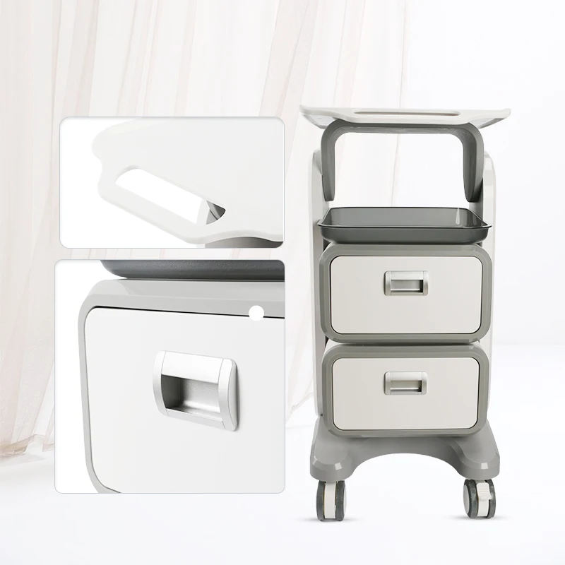 

No Logo White Large Salon Trolley Cart Load Heavy Beauty Equipment Instrument Trolley Cart