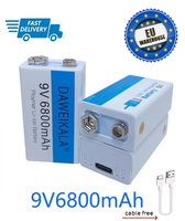 9V 6800mAh li-ion Rechargeable battery Micro USB Batteries 9v lithium for Multimeter Microphone Toy Remote Control KTV use