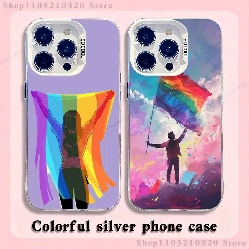 

Lesbian LGBT Rainbow Pride Phone Case For iPhone 17,16,15,14,13,12,X,8,Pro,Max,Plus,E,SE4,Air,Mini White IMD Matte