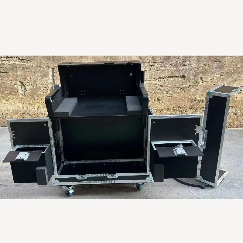 Built with High-quality Materials MIXER Flip-Ready Hydraulic Console Easy Retracting Lifting Rack Space Flight Case with Wheels