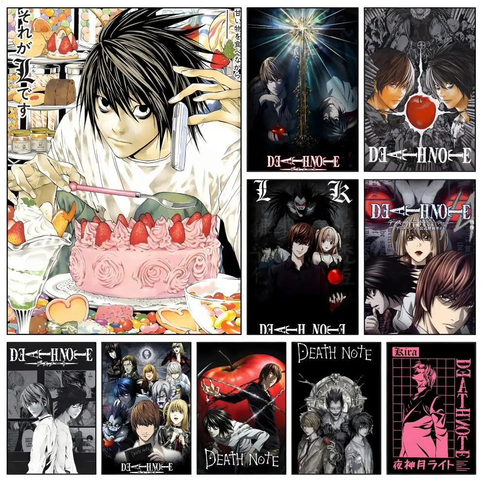 Japaese Anime DEATH NOTE Poster Waterproof HD Modern Peel And Stick Wall Decor Living Room Dorm Garage