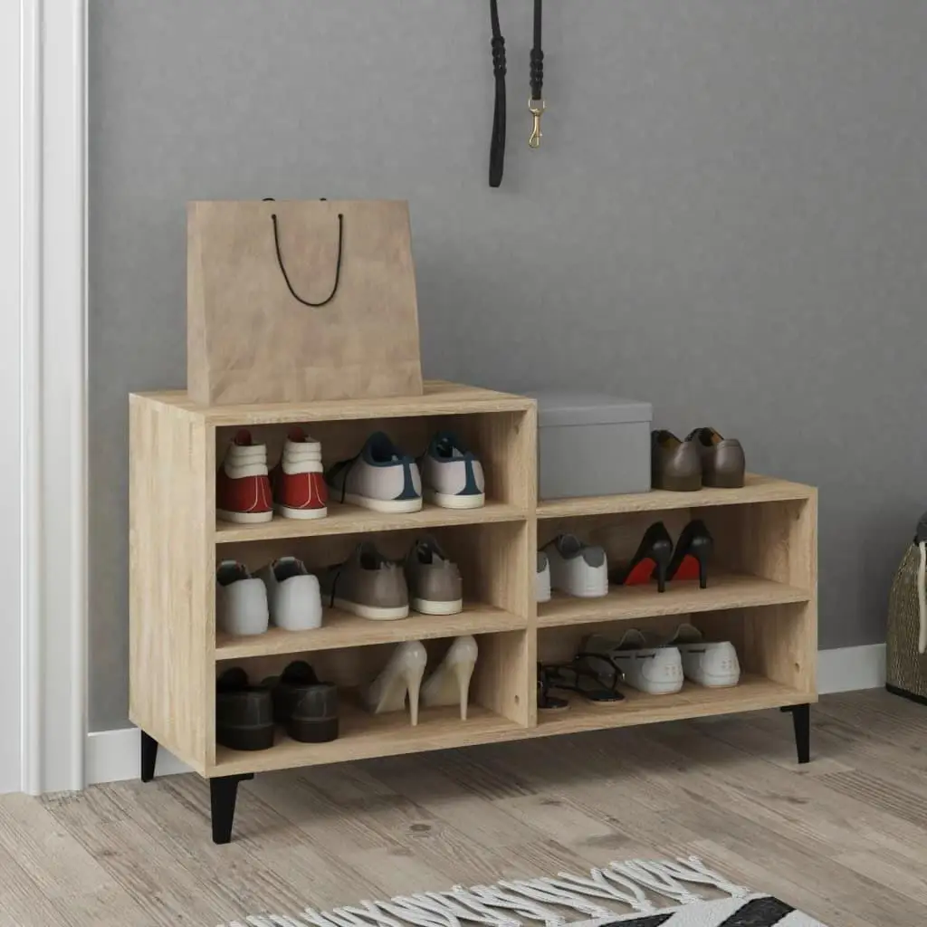 Sonoma Oak Shoe Cabinet - 102x36x60 cm, Durable Engineered Wood Storage Solution