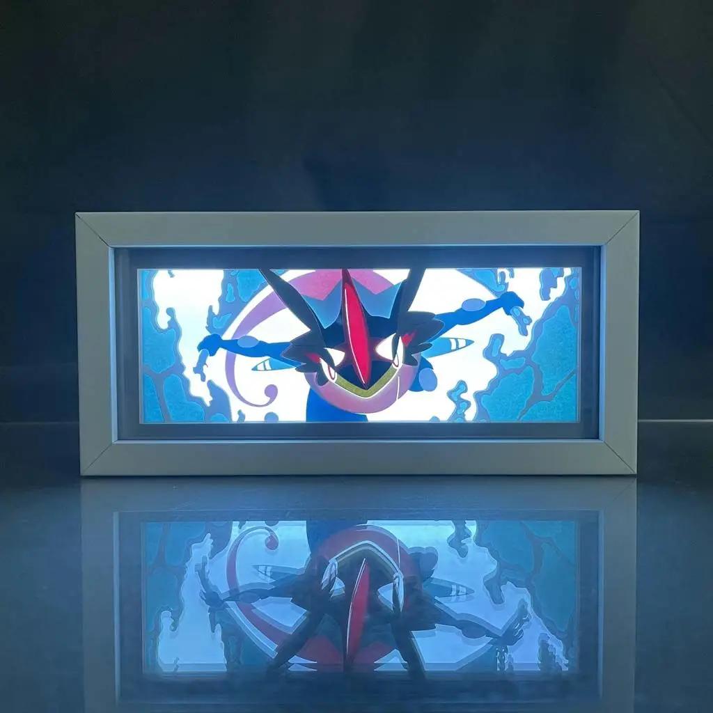 Poke mon  Gengar 3D Lamp Paper Cut ACGN Nymph Anime Light Box for Bedroom Desktop Ornament  Gift  Manga Table Lamps Peripheral