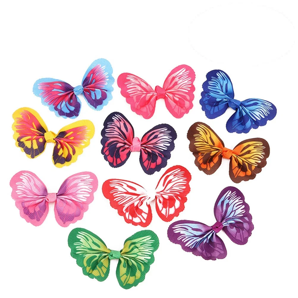 

24 PCS Puppy Hair Band Dog Ribbons Earth Tones Topknot for Pet Elastic Hairband
