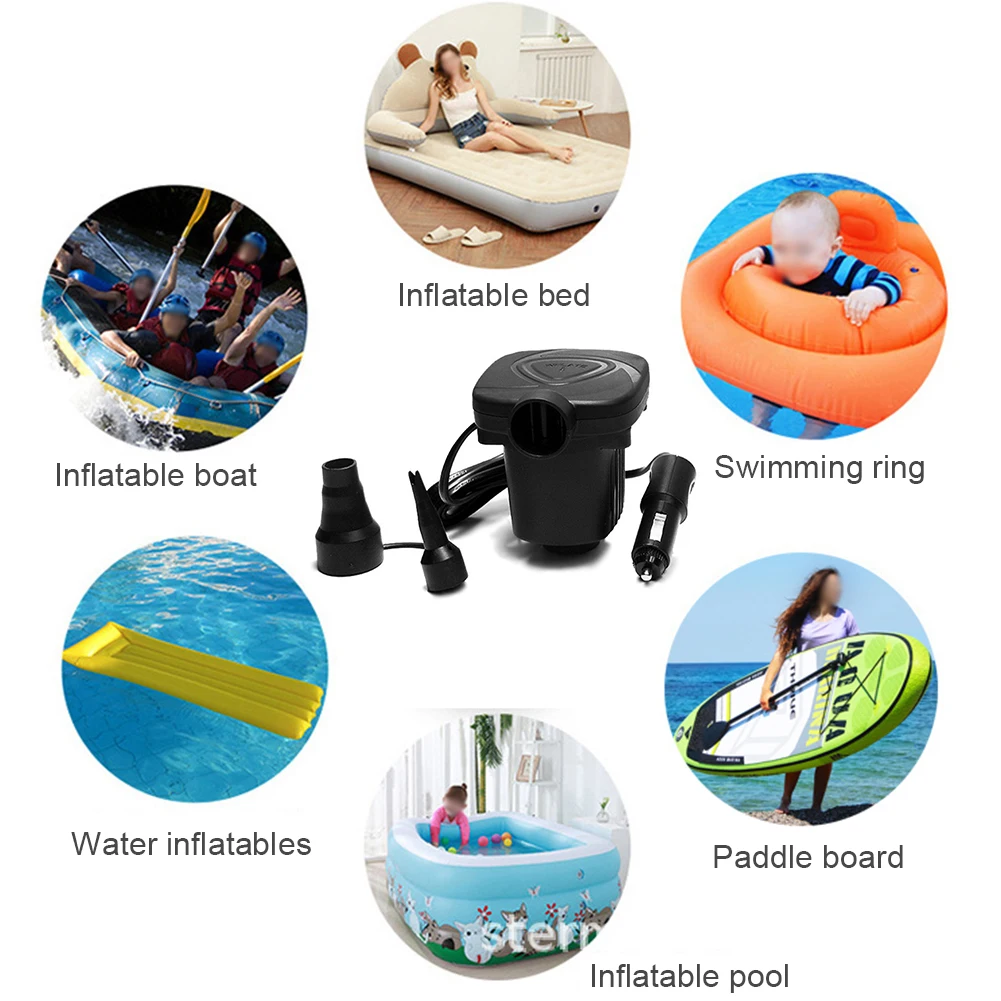 Portable Fast Air Pump Inflator Blower Lightweight Electric Inflatable Compressor for Swimming Ring Air Mattress Pool