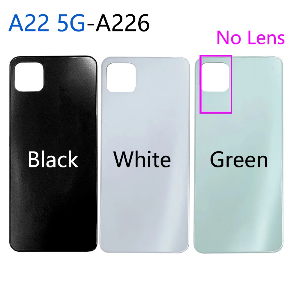 10Pcs/Lot For Samsung Galaxy A22 4G 5G A225 A226 Battery Back Cover Housing Real Door Case With Lens Replacement