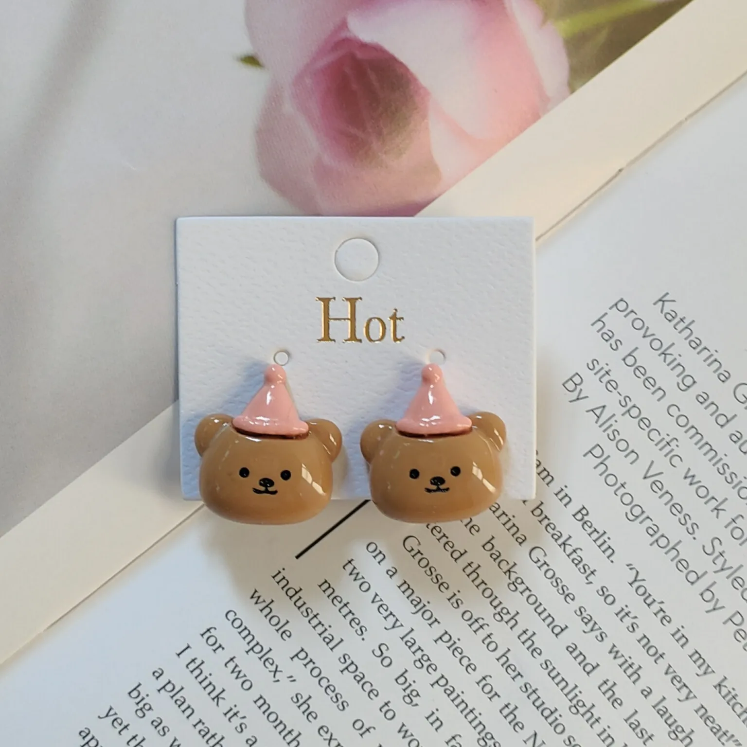 لطيف الأرنب الدب ستار الراتنج كليب على أقراط للأطفال الفتيات الصغيرات لا اخترقت جميل القرط الموضة مجوهرات