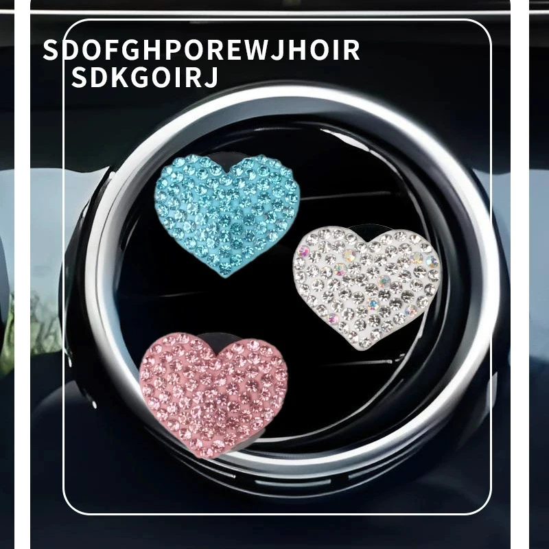 

Heart-Shaped Perfume Clip Diamond-Studded Heart-Shaped Car Air Vent Perfume Clip Odour Eliminator Automotive Accessories
