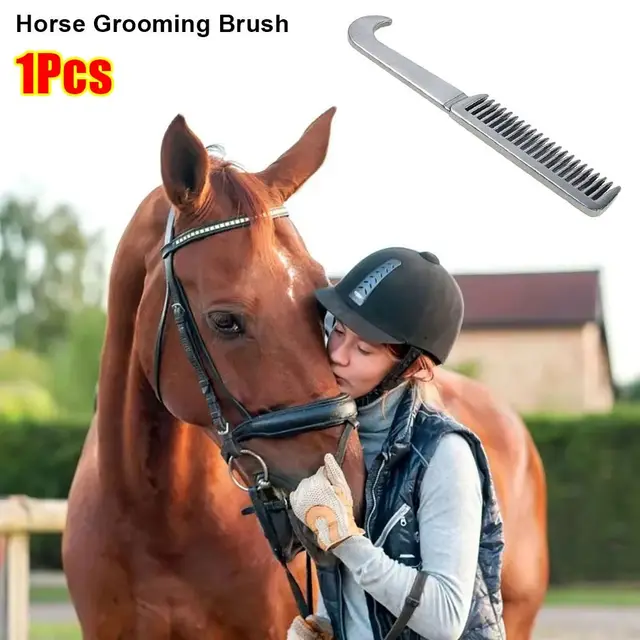 1Pcs Durable Thickened Tooth Horse Grooming Brush Aluminum Alloy Mane Tail Hair Comb Bristle Riding Brush Equestrian Supplies 4 1Pcs Durable Thickened Tooth Horse Grooming Brush Aluminum Alloy Mane Tail Hair Comb Bristle Riding Brush Equestrian Supplies 4