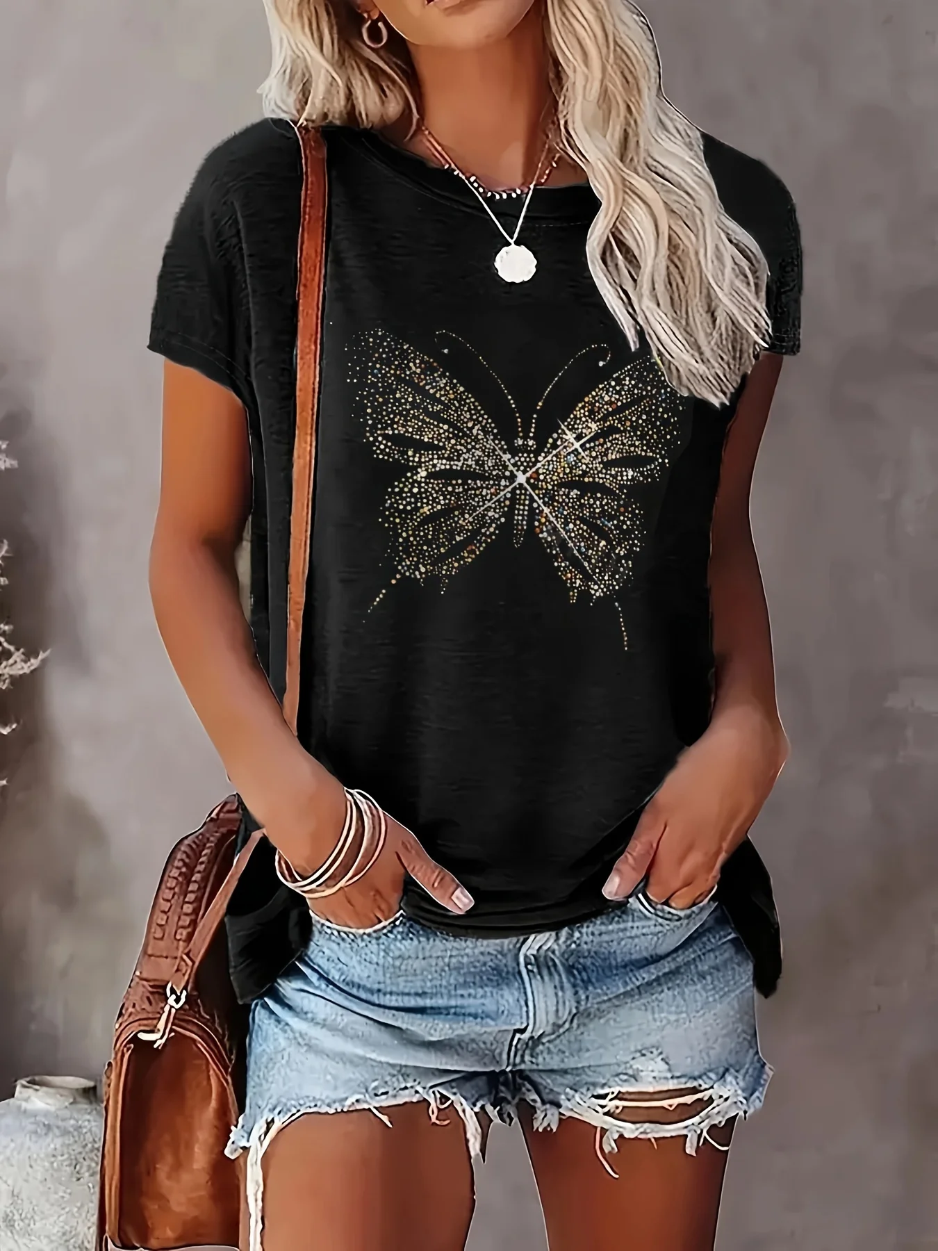 2024 New Plus T-shirt Fashion Printed Women's Summer Casual Loose Comfortable Top plus size plus size clothing