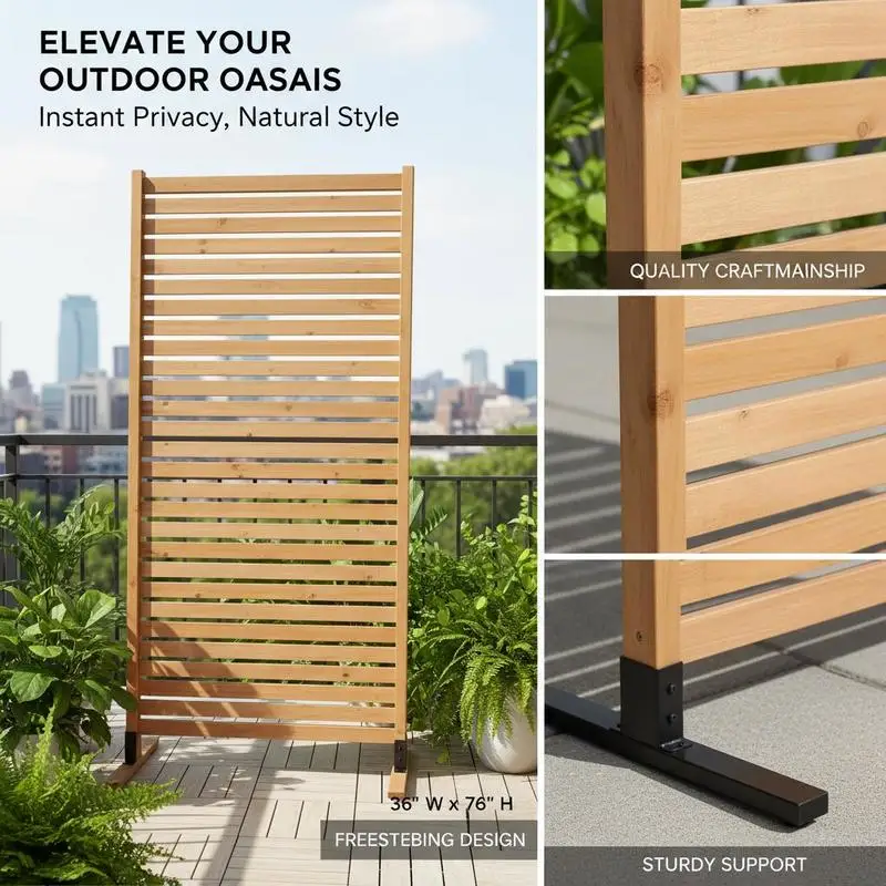 Wood Partition Fence 36