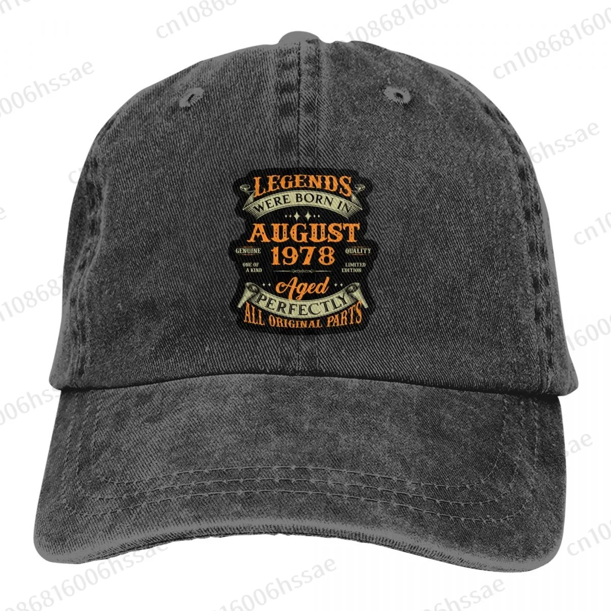 August 1978 Limited Edition 45 Years Old Fashion Unisex Cotton Baseball Cap Outdoor Adult Adjustable Denim Hat