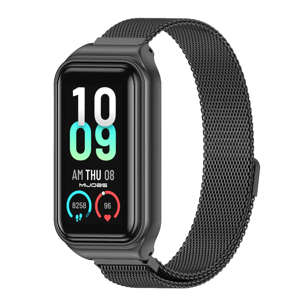 Magnetic Milanese Watch Strap For Huami Amazfit Band 7 SmartWatch Band Bracelet Wristband For Amazfit 7 Metal Band Strap