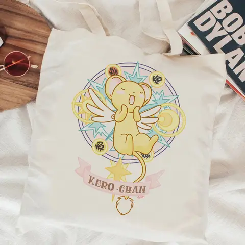 Bolso de compras Sakura Cardcaptor, bolsa de reciclaje de algodón, bolso de mano de tela, bolsa de yute, reciclaje, personalizado