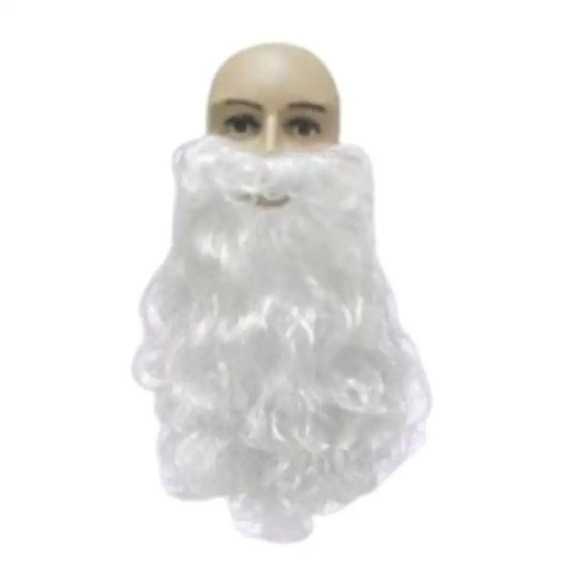 سانتا كلوز شعر مستعار تأثيري وإكسسوارات اللحية هالوين الأبيض رقيق شعر مستعار مجعد وقبعة عيد الميلاد الحمراء ديكور الحفلات اطلاق النار الأسرة #3