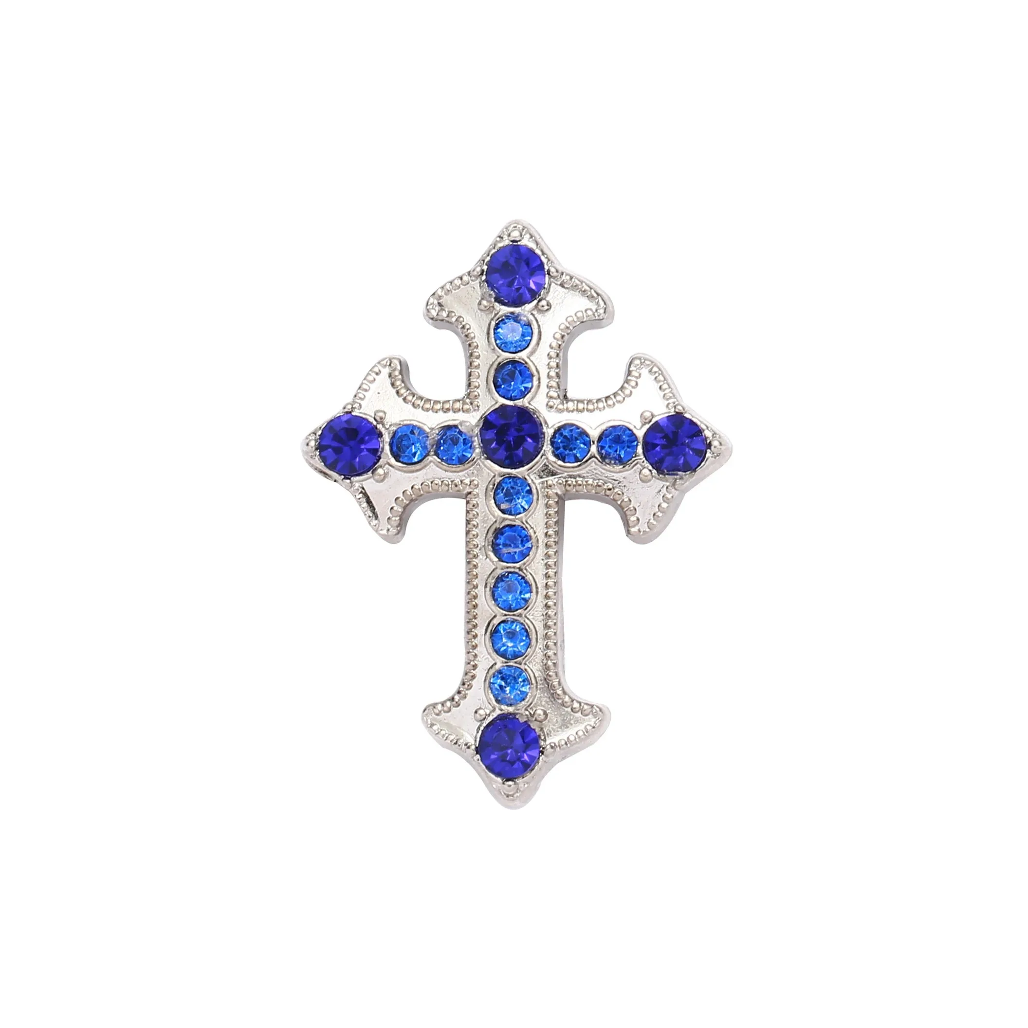 12 stks/partijen Cross rhystone Metalen bloem Conchos witte strass decoratie Riem accessoires accessoires