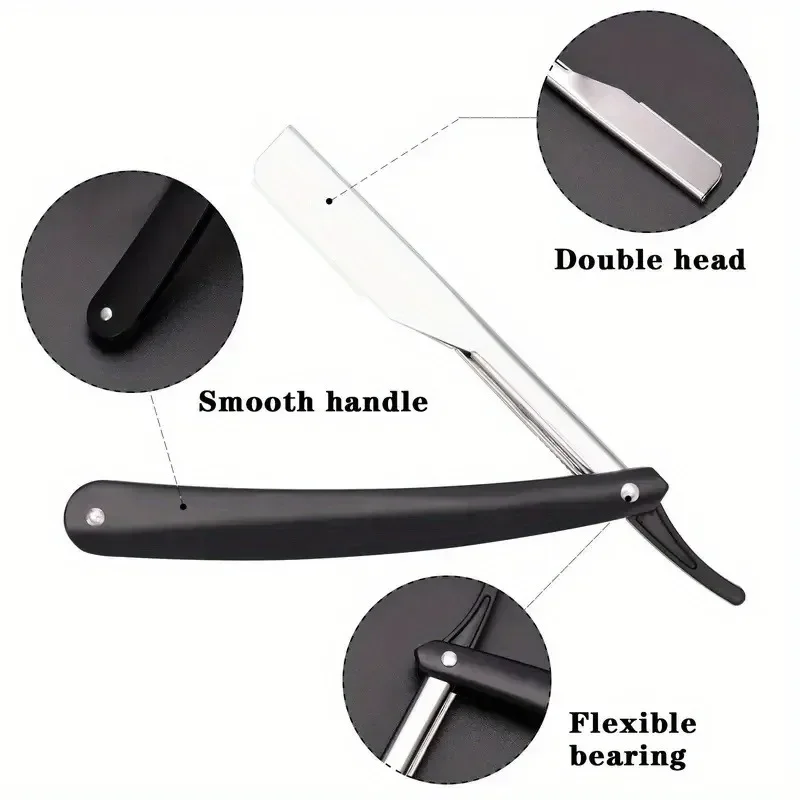 Vintage Manual Shaver for Men - Classic Barbershop Razor with 10 Blades - Perfect for Shaving, Grooming, and Hair Styling