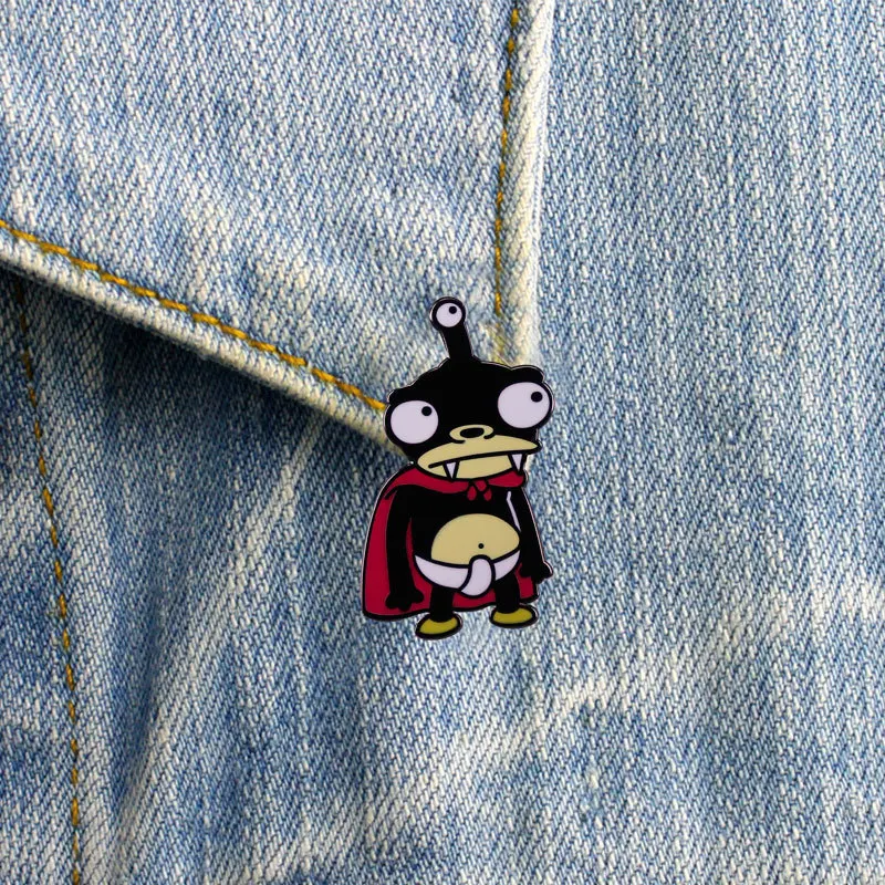 Comic Animation Futurama Leela Nibblonian Pet Dog Nibbler Enamel Pins Cartoon Metal Brooch Badge Jewellery Accessory Gifts