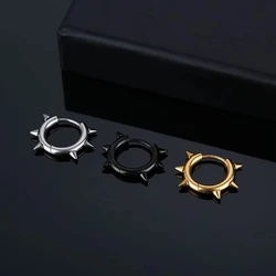 Classic Punk Stainless Steel Pointed Cone Hoop Earrings Fashion Hiphop Geometric Stud Ear Jewelry Party Gifts For Men Women