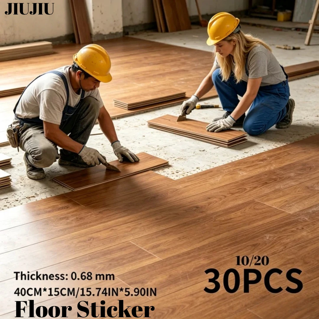 PVC Selbstklebende Bodenfolie Holzmaserung Abzieh- und Aufkleb-Bodenfliesen für Zuhause Küche Bad Bodenbelag Raumdekoration