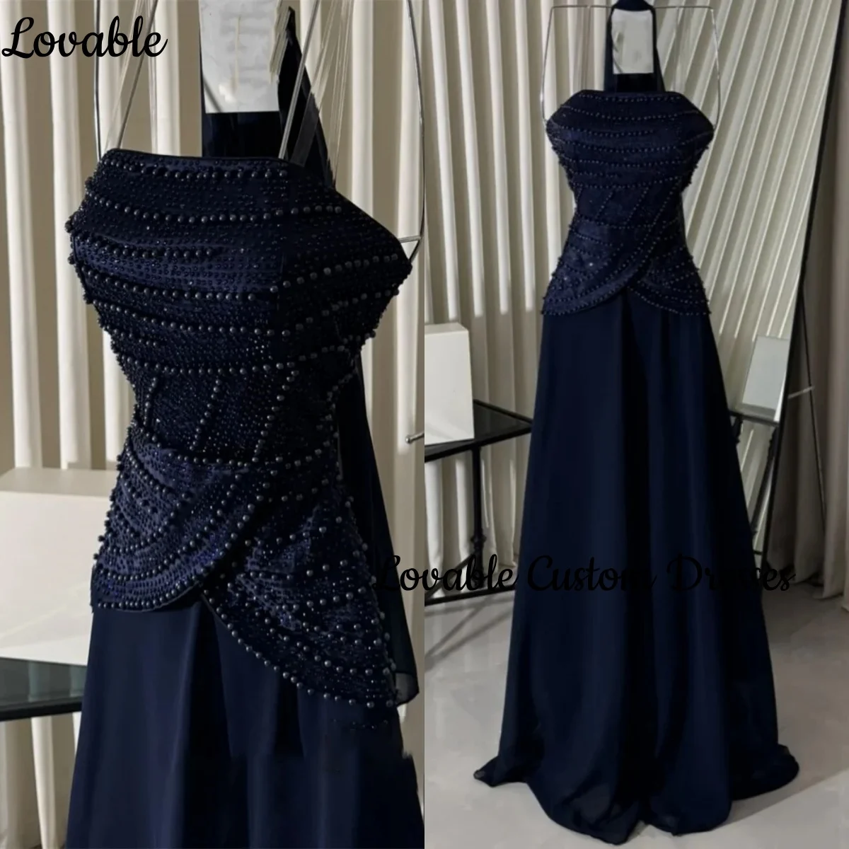 

Beadings Luxury Evening Dresses Customized A-Line Strapless Elegant Dresses For Women Floor-Length Zipper Up Sleeveless فستان حف