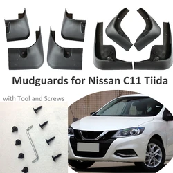 Mudguards for Nissan Tiida 2007-2016 Mudflaps for Nissan Versa Latio C11 Plastic Car Fender Mud Flap Splash Auto Guards