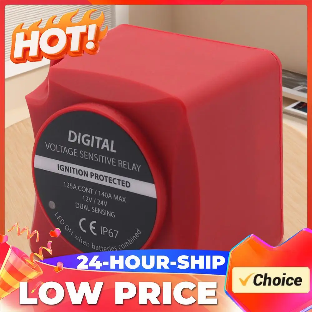 

12V 24V 125A Marine Boat Vessel RV Dual Battery System Digital Voltage Sensitive Relay Car Voltage Sensitive Relay for Car RV