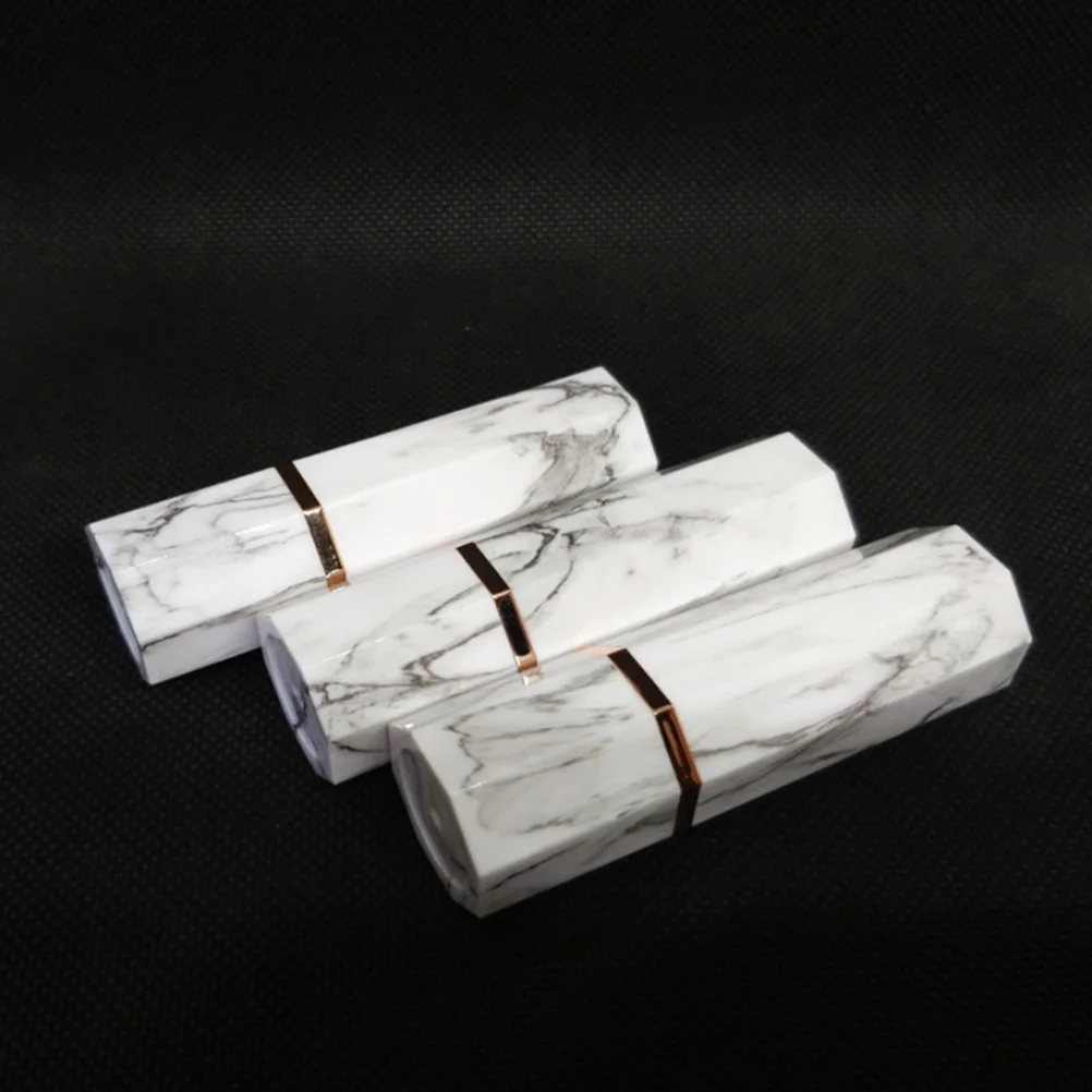 3 szt. Tuby na szminkę z efektem marmurkowym, mini, stylowe, kreatywne, do rozdzielnego pakowania, dla kobiet, do użytku w podróży.