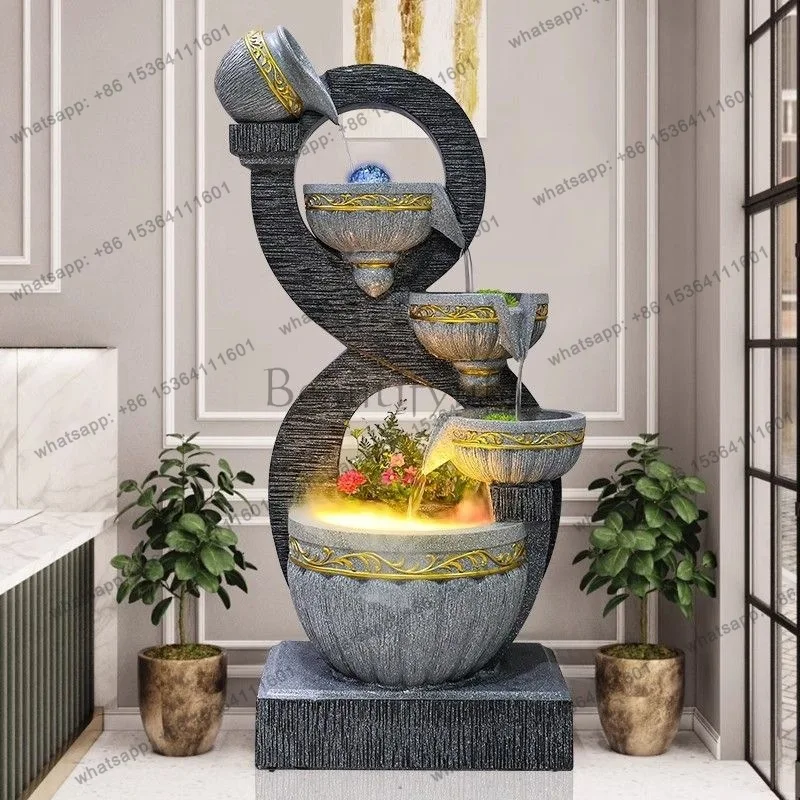 Circulating water humidification decorative lucky ornament office running water fountain
