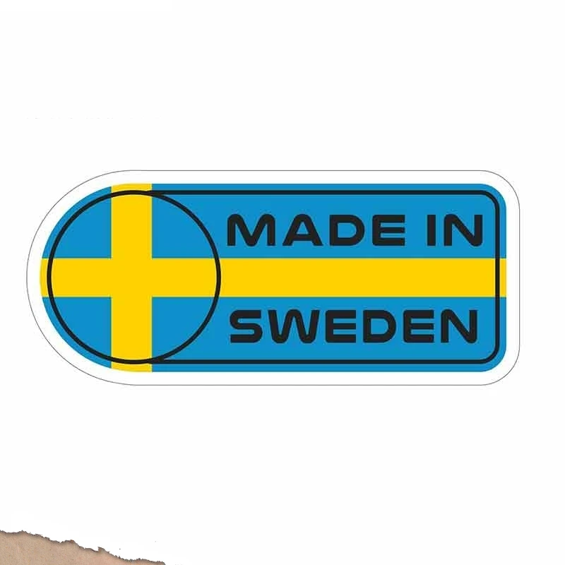 13cm*5cm Car Stickers FOR Made In Sweden Flag Sign Waterproof Decals Vinyl for JDM Windshield Exterior Accessories