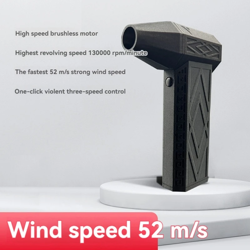 Turbo Jet Fan 130,000RPM Mini Turbo Jet Fan 3-Speed Adjustable Wind Speed Brushless Motor Handheld Duct Fan