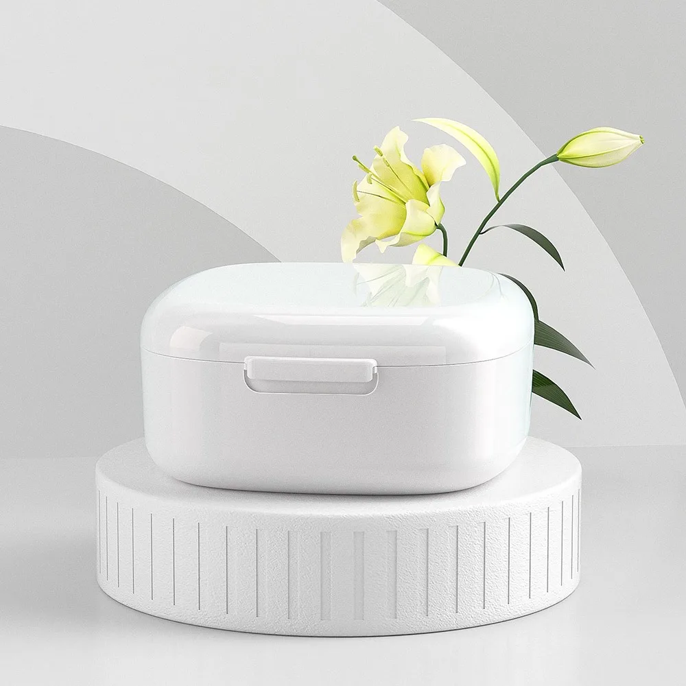 

Portable Denture Storage Box Cleaning Orthodontic Retainer Braces Cleaning Boxes Health Care Sealed Denture Soak Box