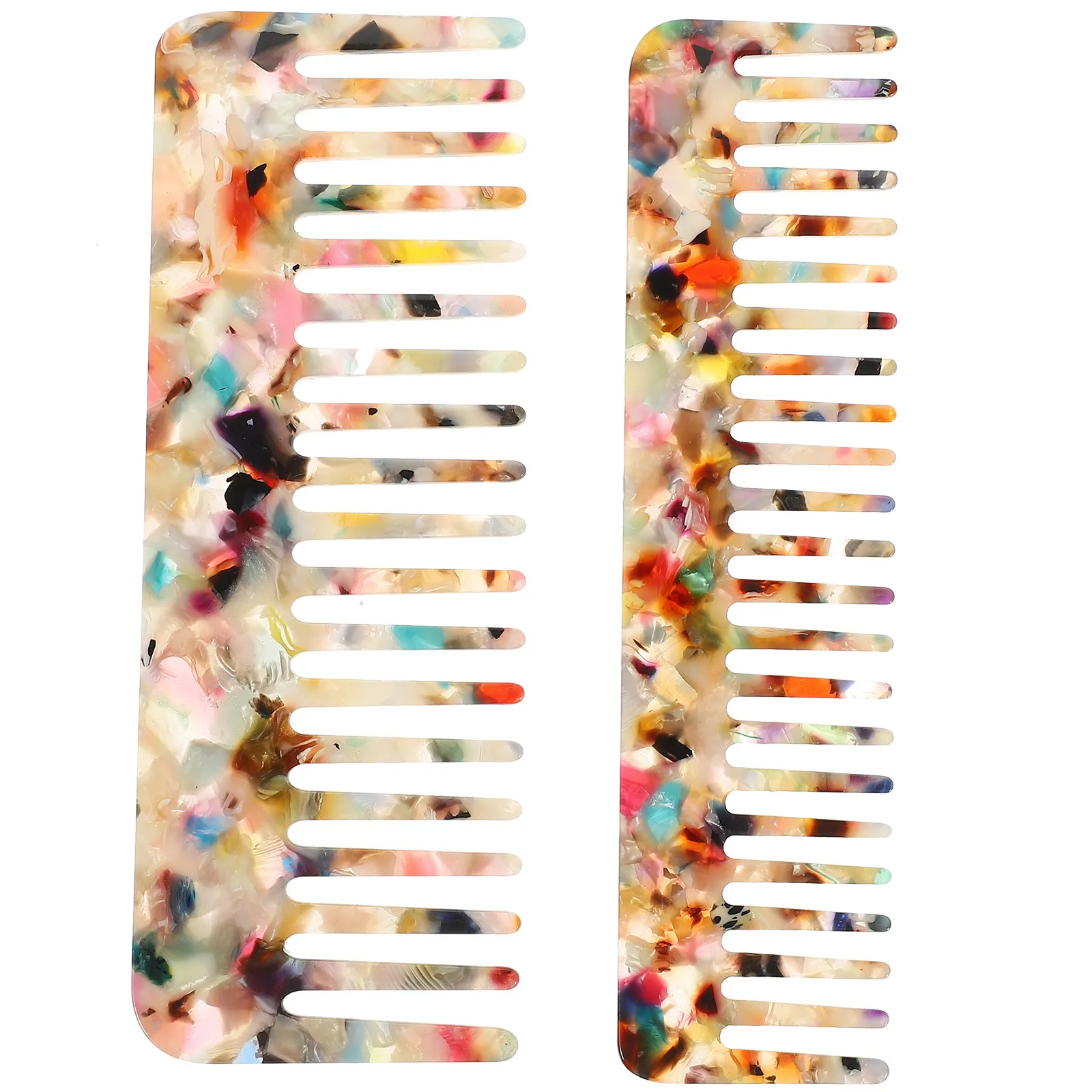 

Набор из 2 расчесок с мраморным узором, широкими зубьями, маленького размера, прочные, для распутывания волос, для кудрявых и прямых волос, для массажа кожи головы, для дома и путешествий