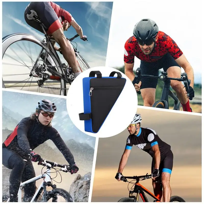 Bolsa triangular para bicicleta, accesorios para ciclismo, marco de tubo frontal, manillar, bolsas impermeables para ciclismo, bolsa triangular, soporte para marco, bolsa de herramientas